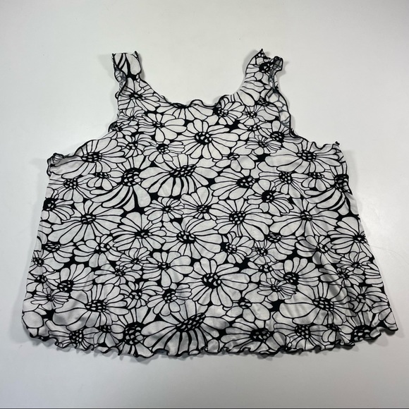 NWT Anthropologie black floral motifs crop tank size XS - Picture 6 of 6